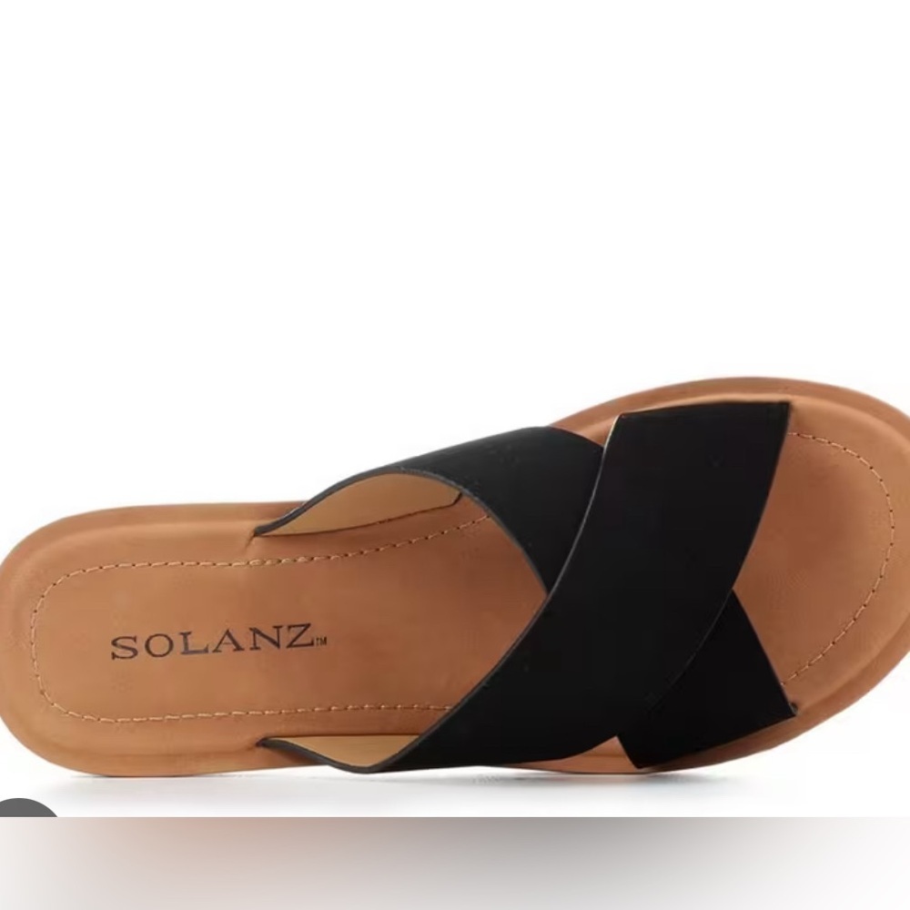 Solanz Lucy Women's Black Sandals Size 6.5‎